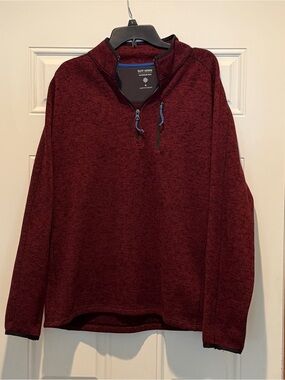Ruff Hewn Men's Burgundy Quarter-Zip Pullover Sweater